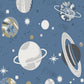 Kids Koyu Zemin Uzay ve Gezegen Temalı Çocuk Odası Halısı - 0020B